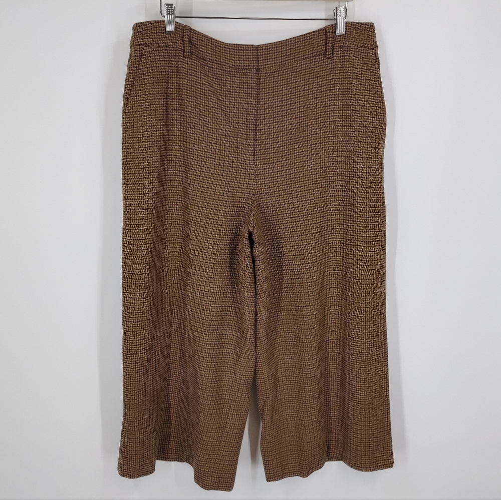 Boden Wool Blend Cropped Wide Leg Trousers